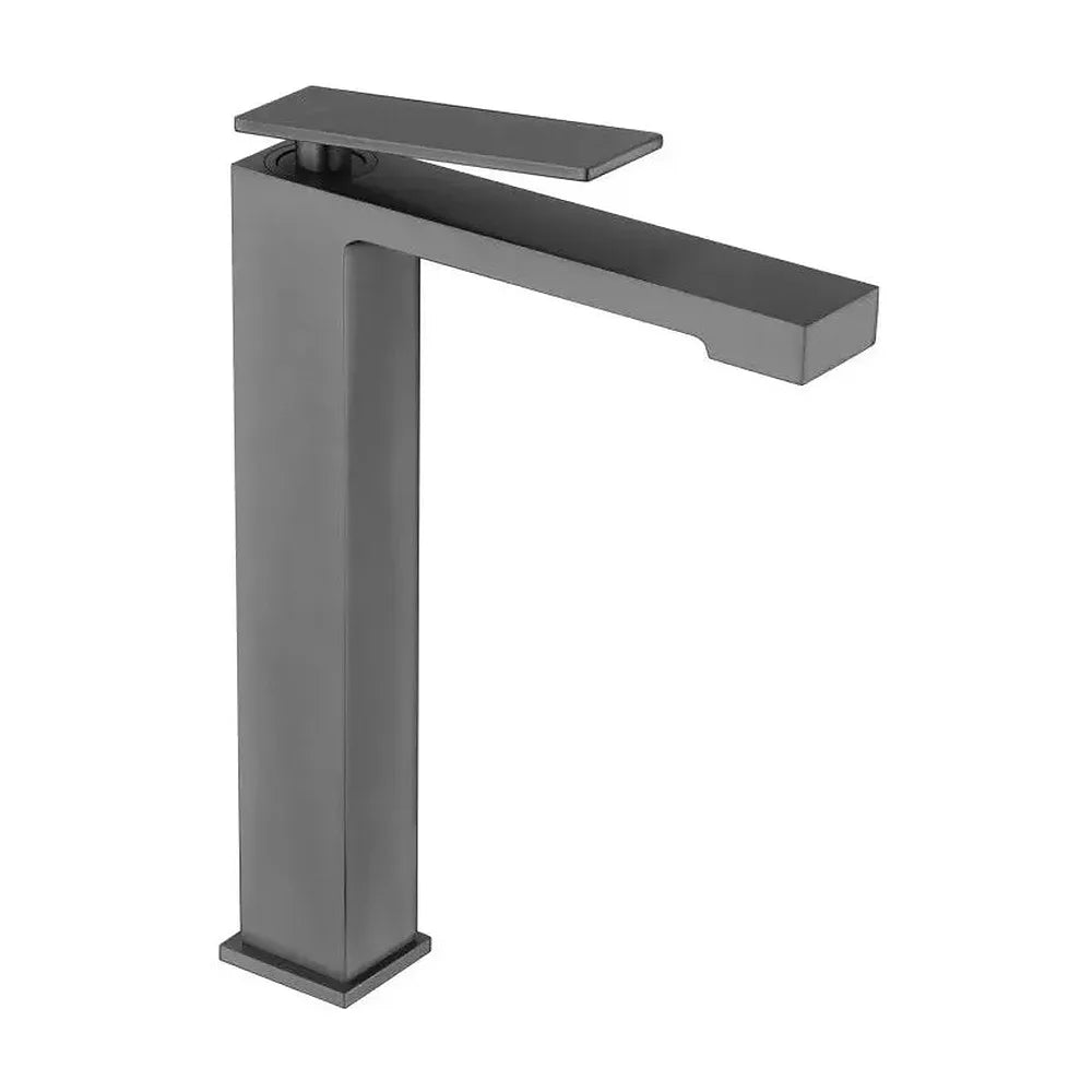 Grifo monomando con caño alto para lavabo hecho de latón con acabado black gun metal Pisa de Imex Imex