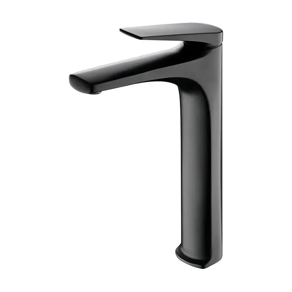 Grifo monomando con caño alto para lavabo fabricado en latón con acabado negro mate Delos de Imex Imex
