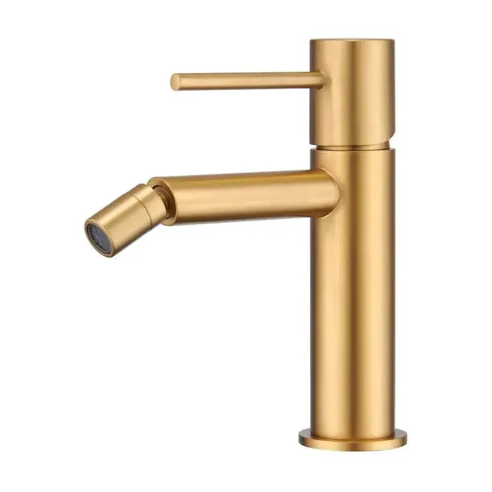 Grifo monomando de bidé con cartucho de 25 mm fabricado en latón con acabado en oro cepillado Monza de Imex Imex