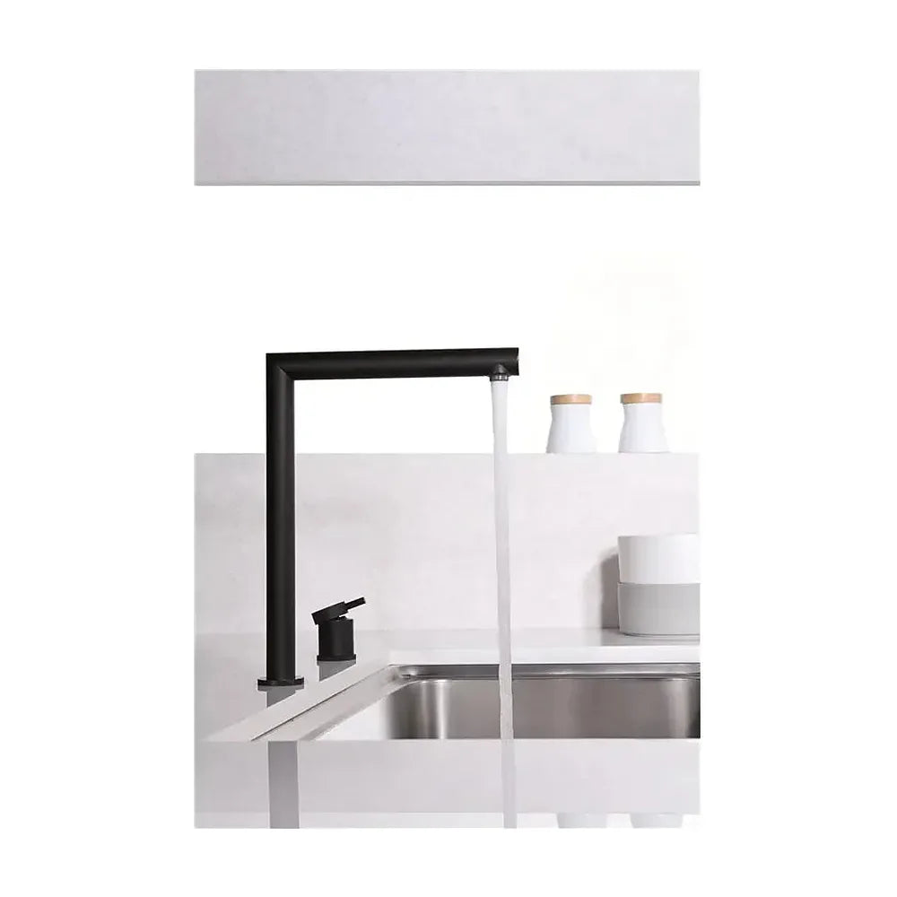 Vista principal de Grifo monomando de cocina con caño plegable de latón y de acabado negro mate Itaca de Imex