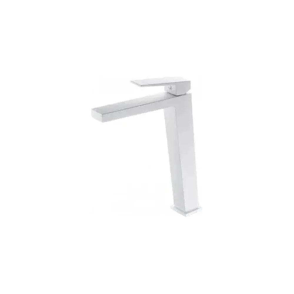 Grifo monomando de diseño alto para lavabo fabricado en latón de acabado blanco mate Art de Imex Imex