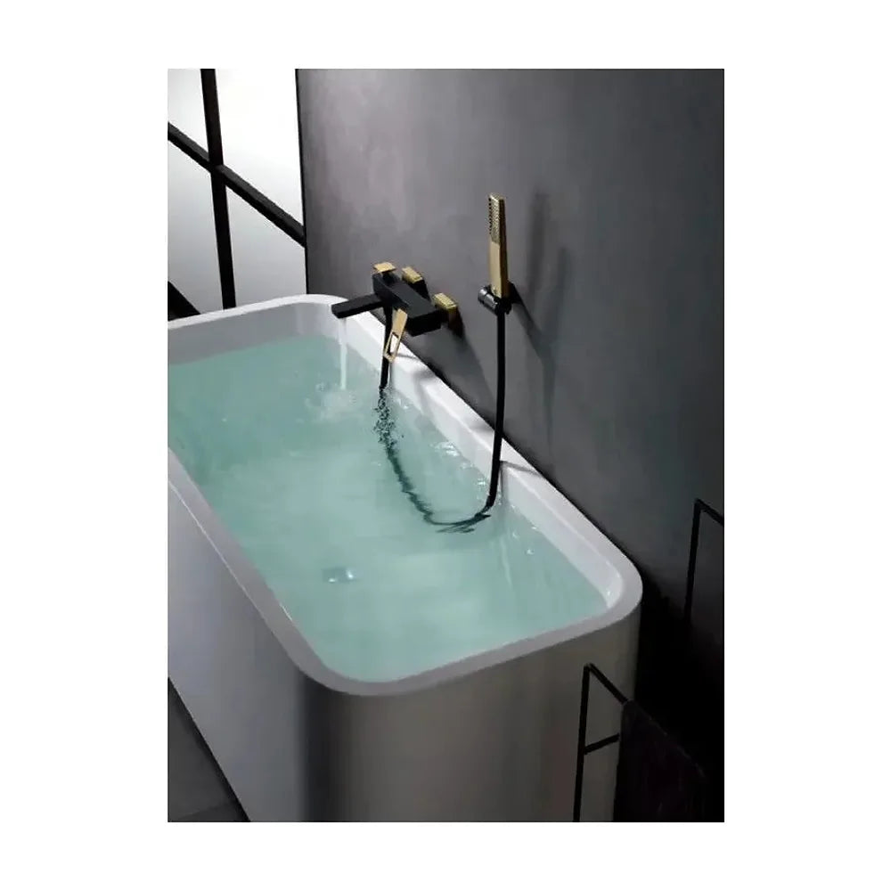 Grifo monomando de pared para bañera o ducha de diseño moderno con un acabado negro oro Suecia de Imex Imex