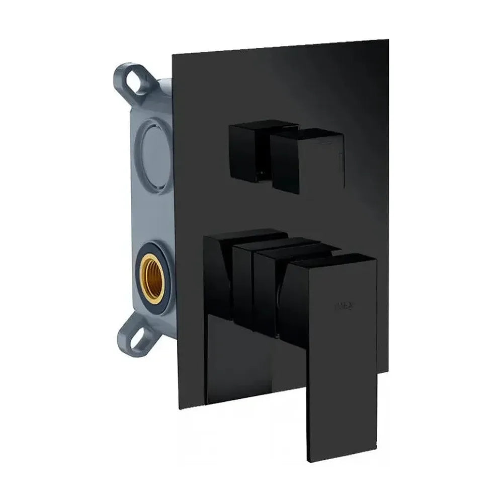 Grifo monomando de pared para ducha de 2 vías fabricado en latón de color negro mate de Imex Imex