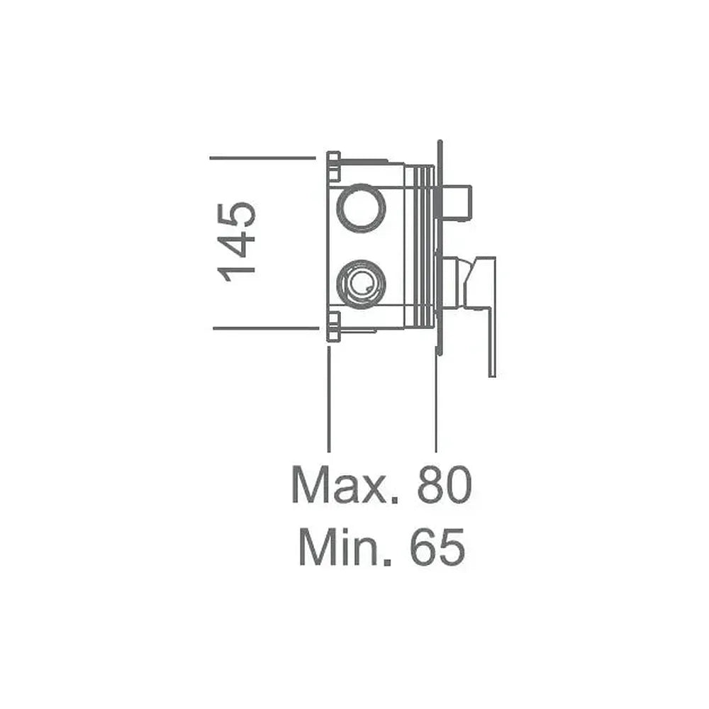 Vista principal de Grifo monomando de pared para ducha de 4 vías fabricado en latón de color negro mate de Imex