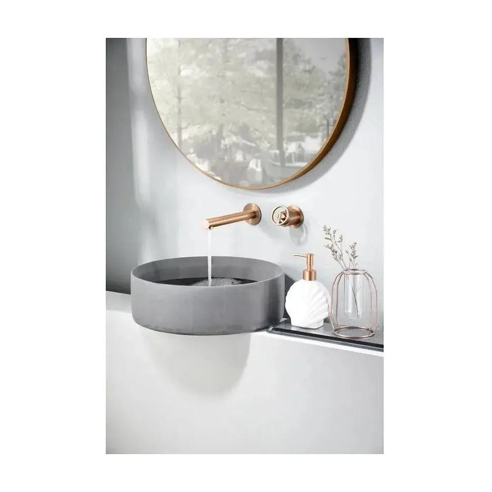 Grifo monomando empotrado para lavabo hecho de latón con acabado oro rosa cepillado Olimpo de Imex Imex