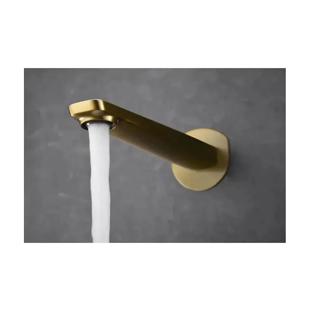 Vista principal de Grifo monomando empotrado para lavabo hecho de latón con acabado oro cepillado nápoles Napoles de Imex