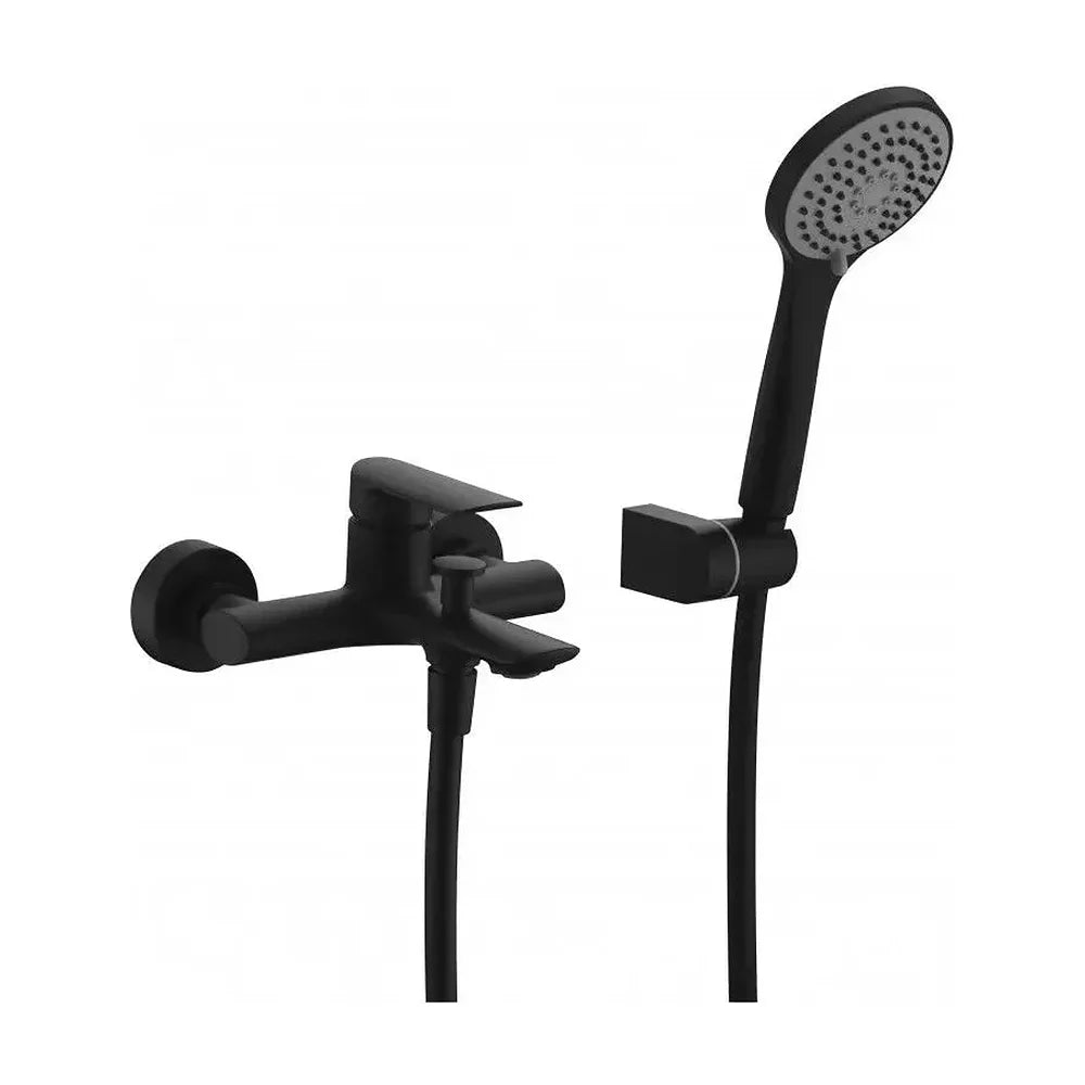 Grifo monomando para bañera y ducha fabricada en latón de acabado negro mate Ural de Imex Imex