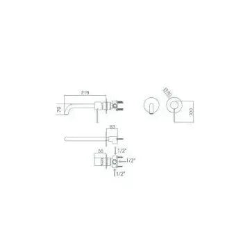 Detalle de funcionamiento de Grifo monomando para empotrar fabricado en acero inoxidable con acabado cromado Moscu de Imex