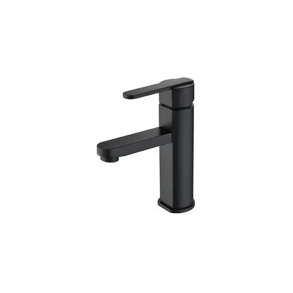 Grifo monomando para lavabo con caño recto fabricado en latón de acabado negro mate Roma de Imex Imex