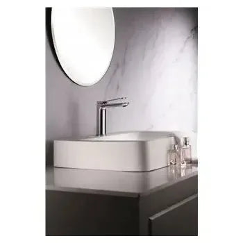 Vista principal de Grifo monomando para lavabo con discos de cierre cerámicos y un acabado cromado Dinamarca de Imex