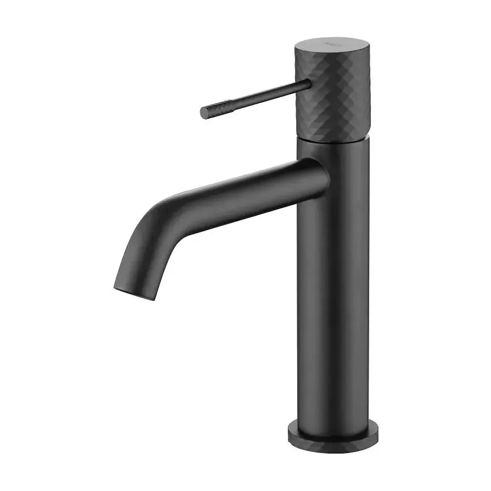 Grifo monomando para lavabo con tecnología cold open hecho de latón con acabado negro mate Genova de Imex Imex