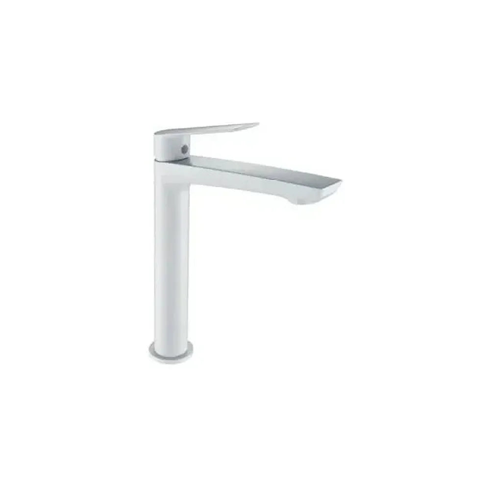 Grifo monomando para lavabo con un caño extra largo de acabado blanco mate Luxor de Imex Imex