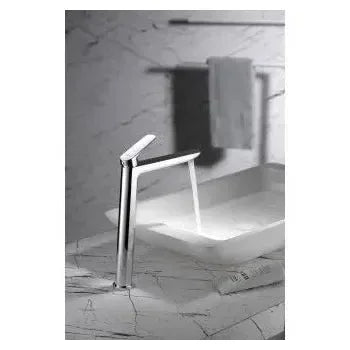 Detalle de funcionamiento de Grifo monomando para lavabo con un caño alto y un cartucho cerámico de 35 mm Belgica de Imex