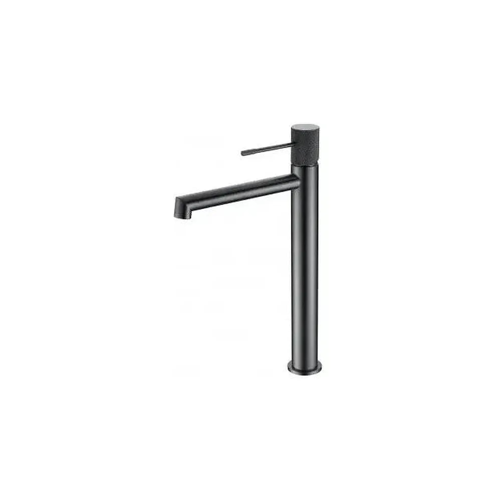 Grifo monomando para lavabo con un diseño de caño alto en color Black Gun Metal Line de Imex Imex
