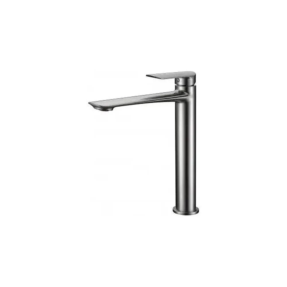 Grifo monomando para lavabo de caño alto en color níquel cepillado mate Ural de Imex Imex