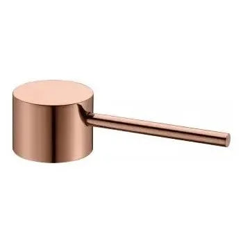 Detalle de funcionamiento de Grifo monomando para lavabo de caño alto fabricado en latón de acabado negro mate y oro rosa...