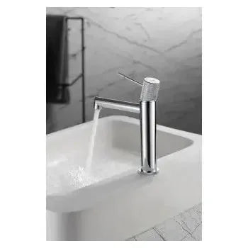 Vista trasera o instalación de Grifo monomando para lavabo de diseño moderno con un cartucho cerámico de 35 mm Line de Imex