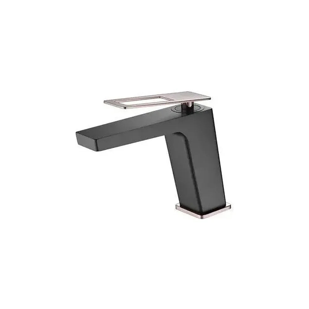 Grifo monomando para lavabo fabricado en latón negro y oro rosa con un caño recto Suecia de Imex Imex
