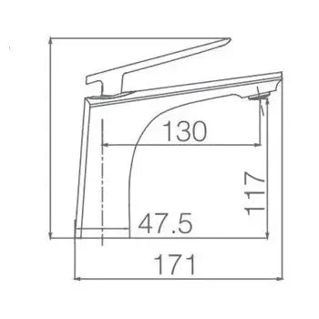 Detalle de acabado y materiales de Grifo monomando para lavabo fabricado en latón con un acabado cromado Escocia de Imex