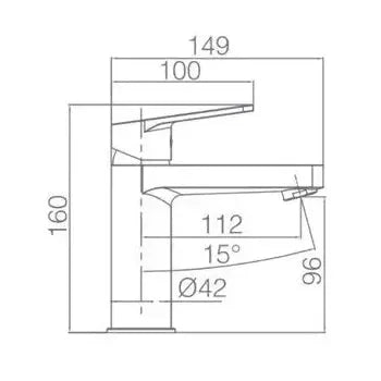 Detalle de funcionamiento de Grifo monomando para lavabo fabricado en latón con un cartucho de cierre cerámico Teide de Imex
