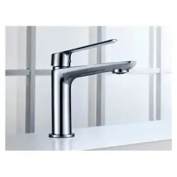 Vista principal de Grifo monomando para lavabo fabricado en latón con un acabado cromado Luxor de Imex