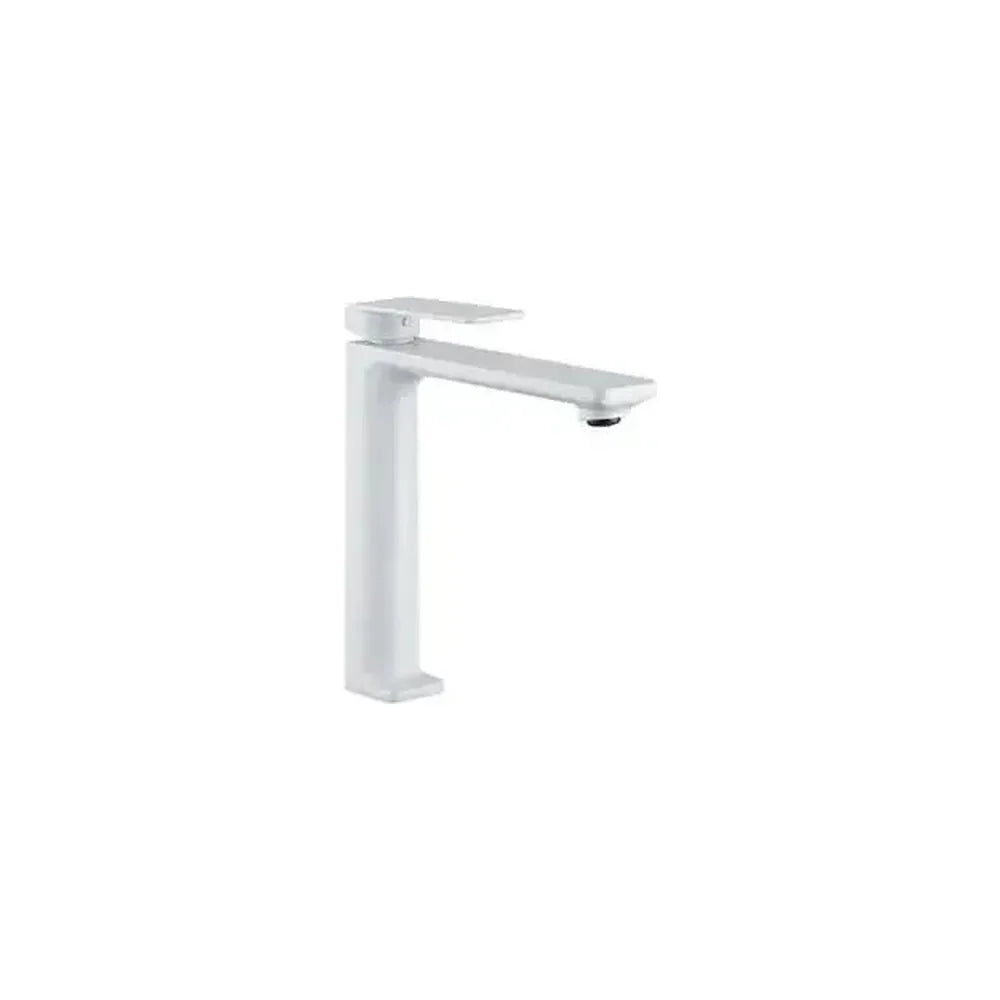 Grifo monomando para lavabo sobre encimera de caño alto con un acabado en blanco mate Fiyi de Imex Imex