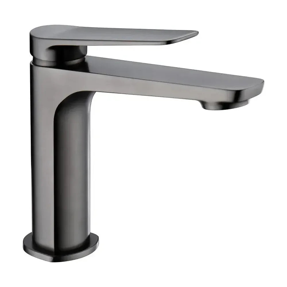 Grifo monomando sobre repisa para lavabo hecho de latón con acabado negro metalizado Napoles de Imex Imex