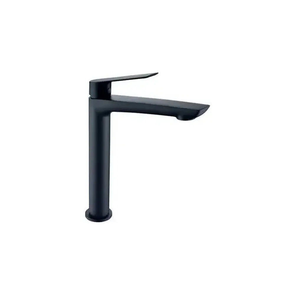 Grifo negro mate monomando de lavabo con un caño alto fabricado en latón Luxor de Imex Imex