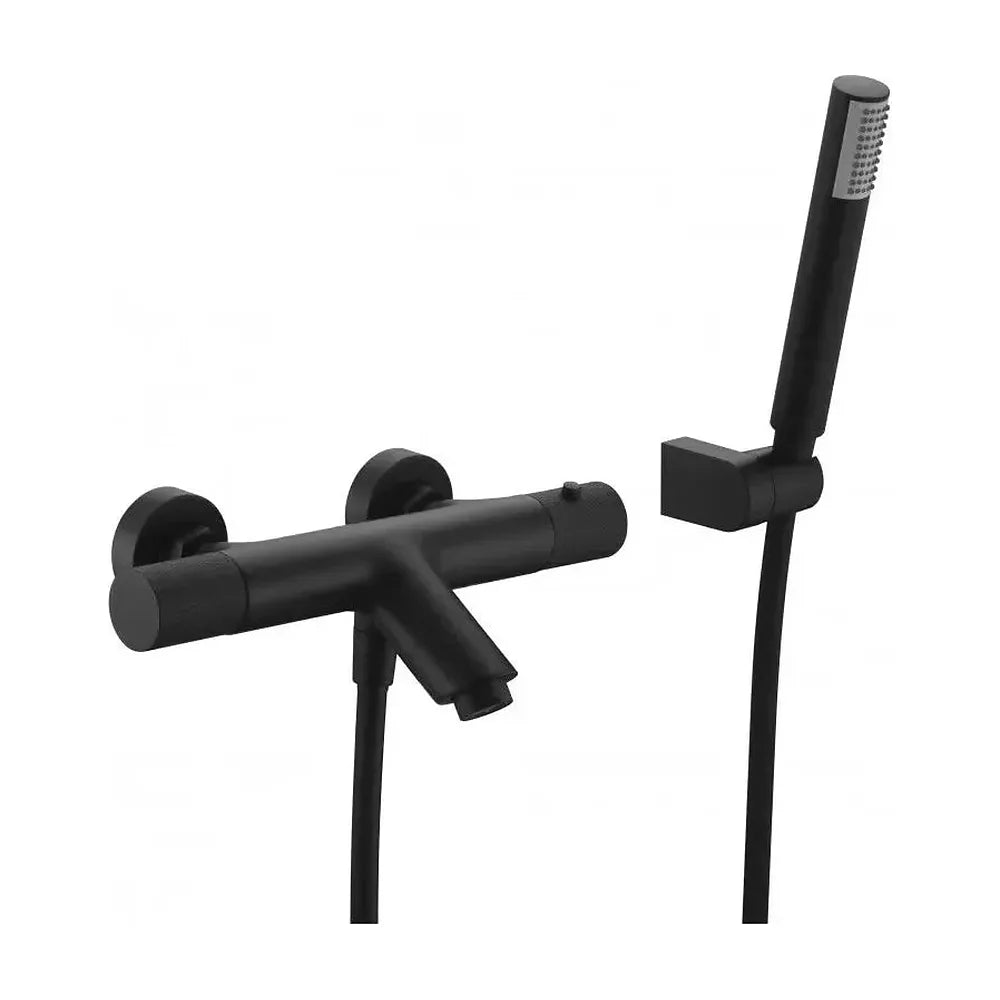 Grifo para ducha y bañera termostático fabricado en latón de acabado negro mate Line de Imex Imex