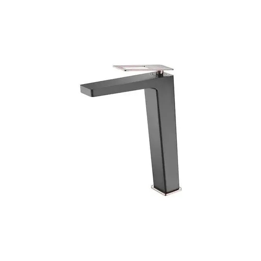 Grifo para lavabo con un diseño monomando de caño alto y un acabado negro mate y oro rosa Suecia de Imex Imex