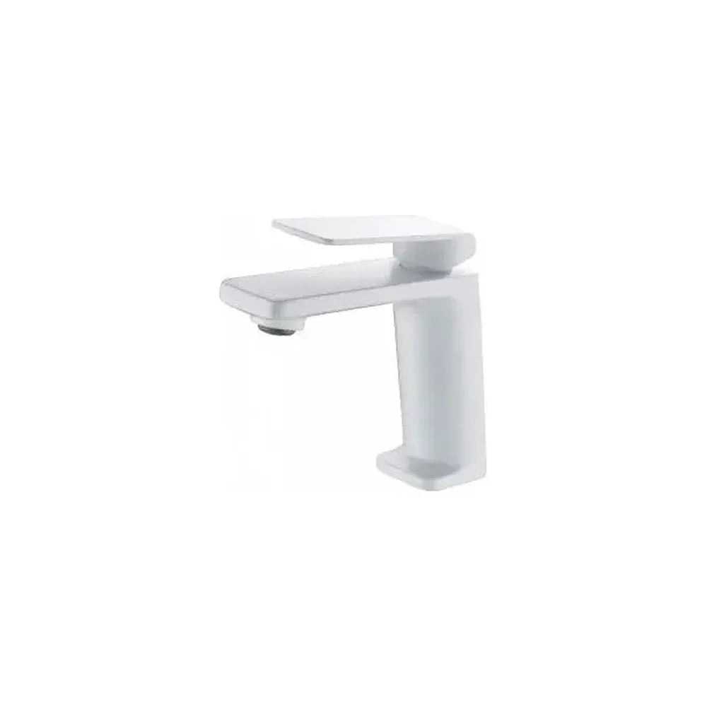 Grifo para lavabo fabricado en latón con discos de cerámico de acabado blanco Fiyi de Imex Imex
