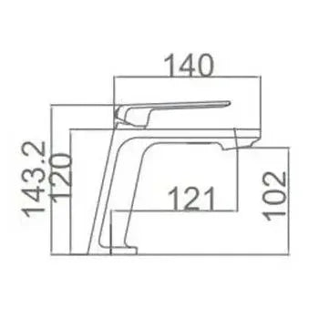Vista trasera o instalación de Grifo para lavabo fabricado en latón con discos de cerámico de acabado blanco Fiyi de Imex