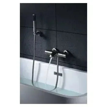 Vista principal de Grifo termostático para bañera o ducha fabricado en acero inoxidable de acabado cromado Moscu de Imex