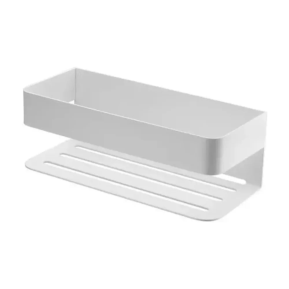 Vista principal de Jabonera frontal rectangular con un diseño elegante fabricada en acero inoxidable Mayura de Imex