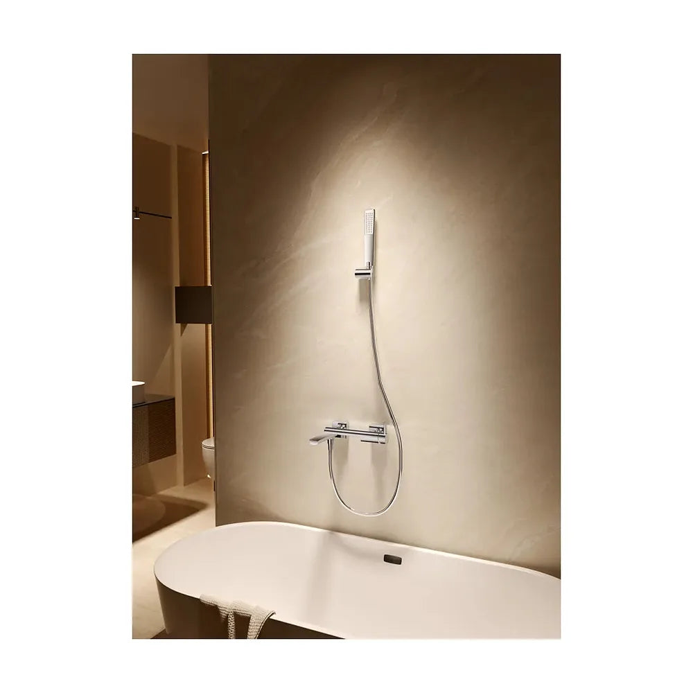 Vista en conjunto ambientada de Kit baño/ducha monomando Toscana oro cepillado Imex