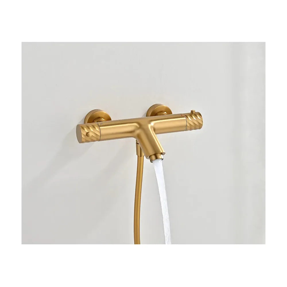 Plano de medidas y cotas técnicas de Kit baño/ducha termostático Bless oro cepillado Imex