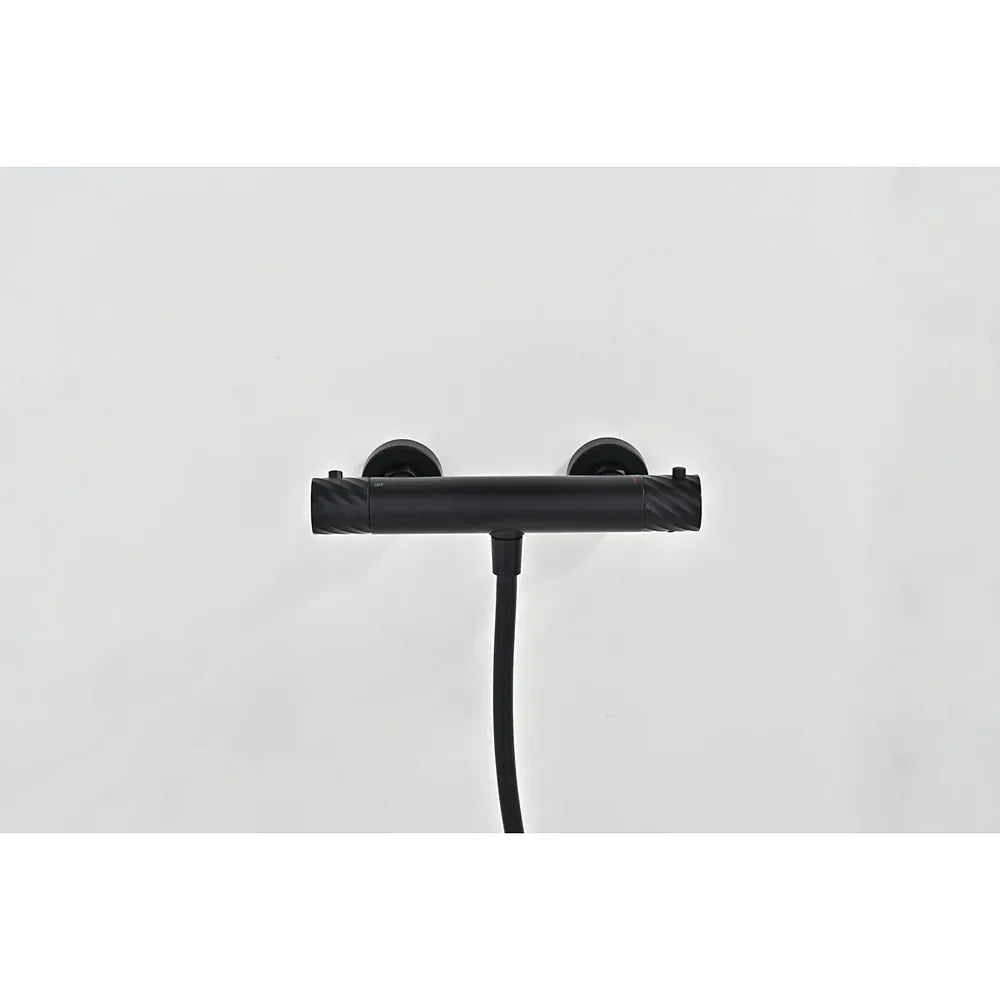 Plano o detalle técnico de Kit ducha termostático Bless negro mate Imex (vista 4)