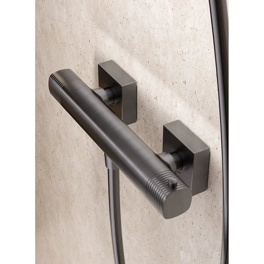 Plano o detalle técnico de Kit ducha termostático Firenze negro mate Imex (vista 3)
