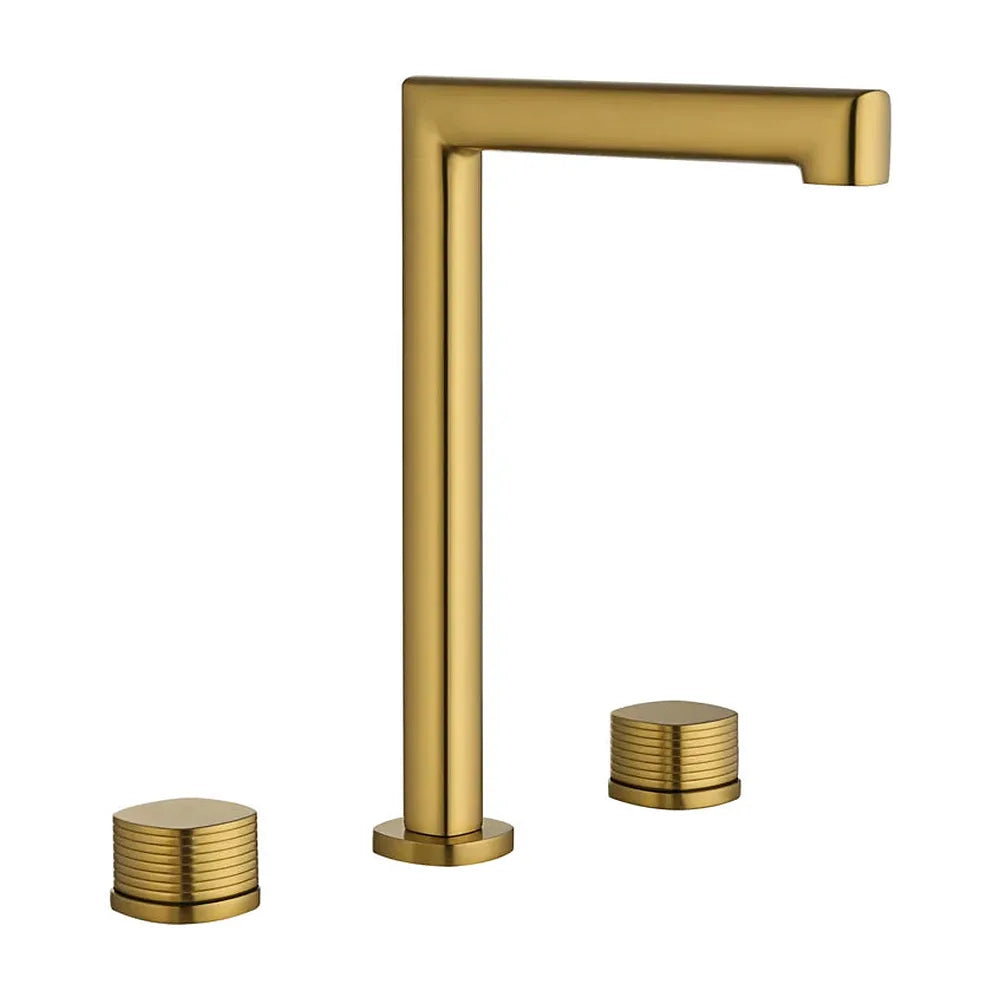 Lavabo bimando sobreencimera caño alto Firenze oro cepillado Imex Imex