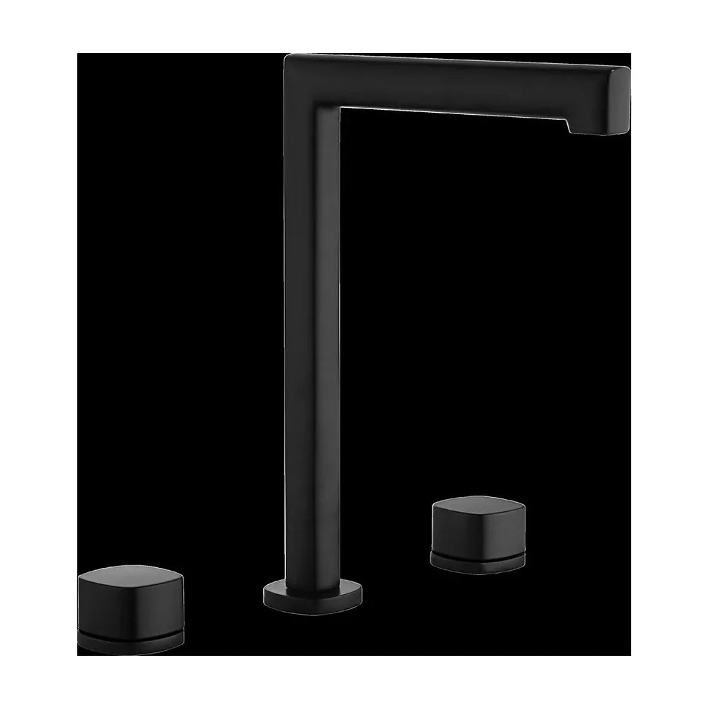 Detalle de funcionamiento de Lavabo bimando sobreencimera caño alto Toscana negro mate Imex