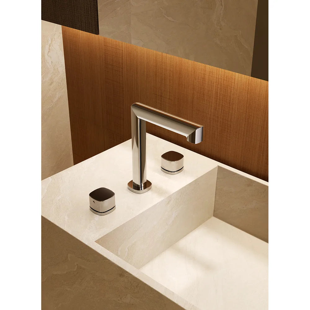 Plano o detalle técnico de Lavabo bimando sobreencimera caño bajo Toscana black gun metal Imex