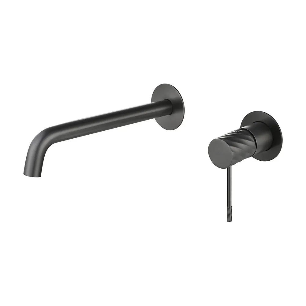 Detalle de funcionamiento de Monomando empotrado lavabo Bless black gun metal Imex