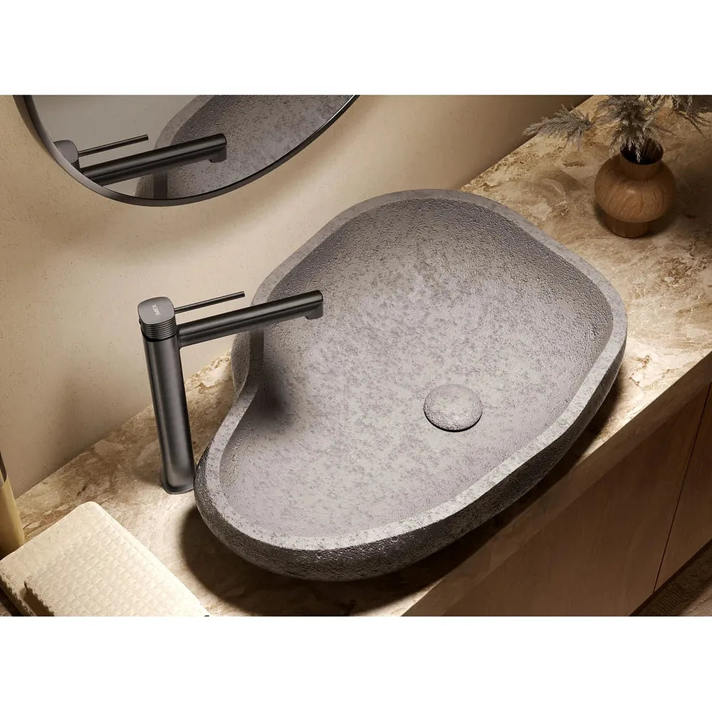 Plano o detalle técnico de Monomando lavabo alto Firenze black gun metal Imex