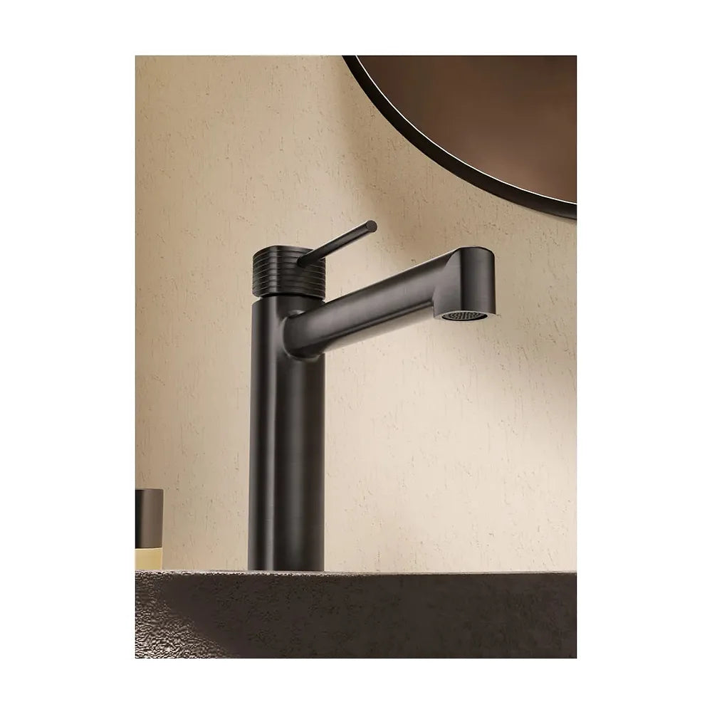 Vista en conjunto ambientada de Monomando lavabo alto Firenze oro rosa cepillado Imex