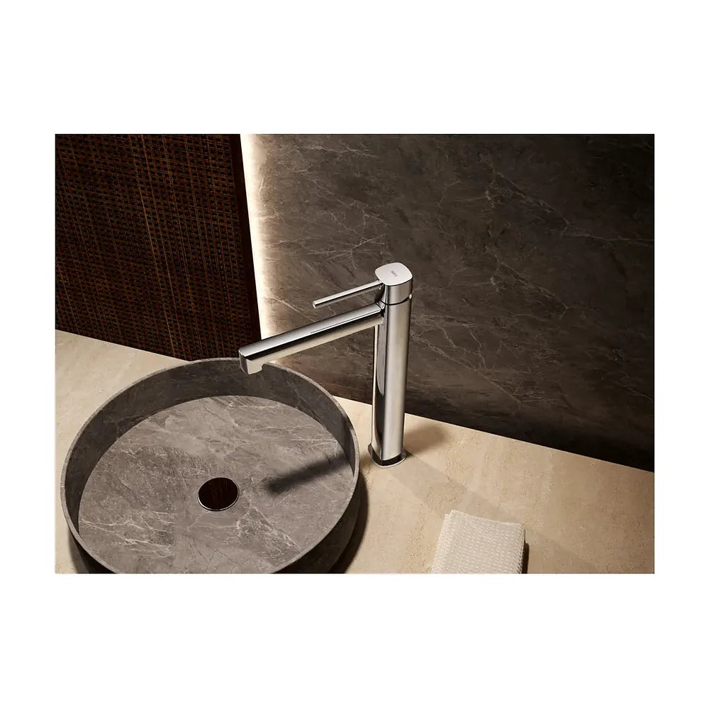 Plano de medidas y cotas técnicas de Monomando lavabo alto Toscana negro mate Imex