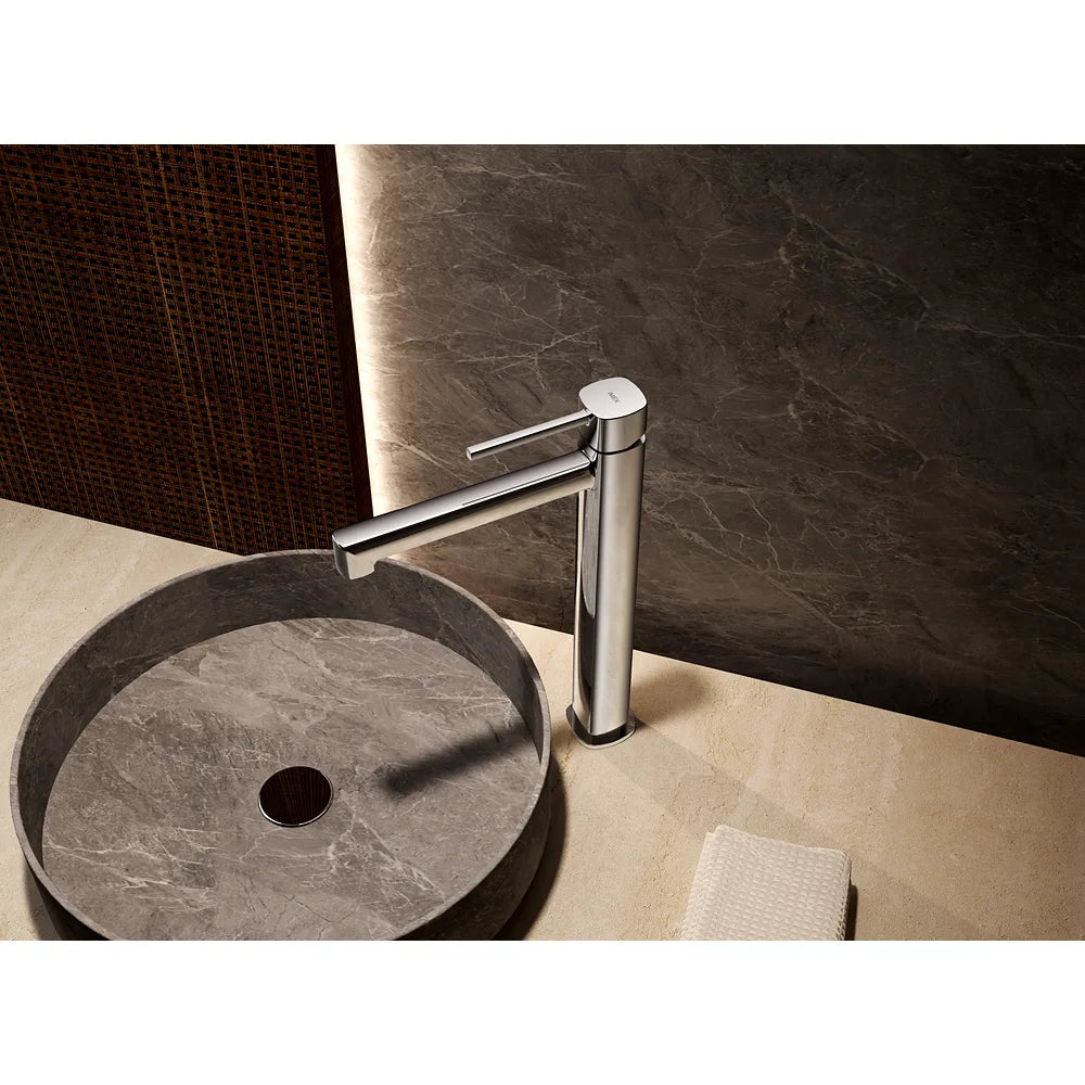 Plano o detalle técnico de Monomando lavabo alto Toscana oro cepillado Imex (vista 3)