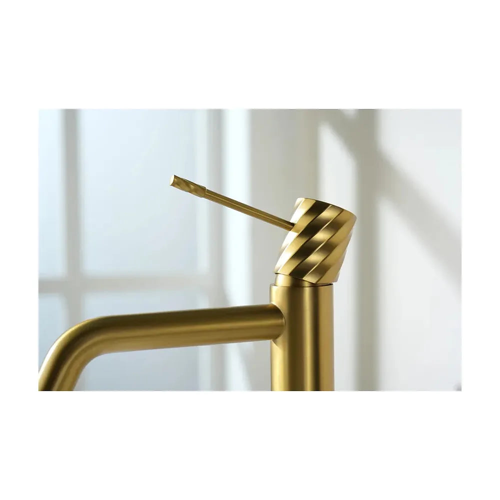 Plano de medidas y cotas técnicas de Monomando lavabo Bless oro cepillado Imex