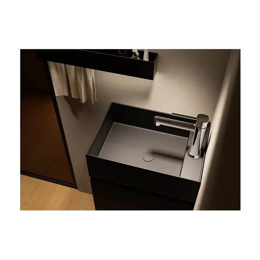 Vista trasera o instalación de Monomando lavabo Toscana negro mate Imex