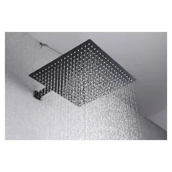 Vista principal de Rociador cuadrado extraplano para ducha en acero de 40x40 cm y acabado negro mate de Imex