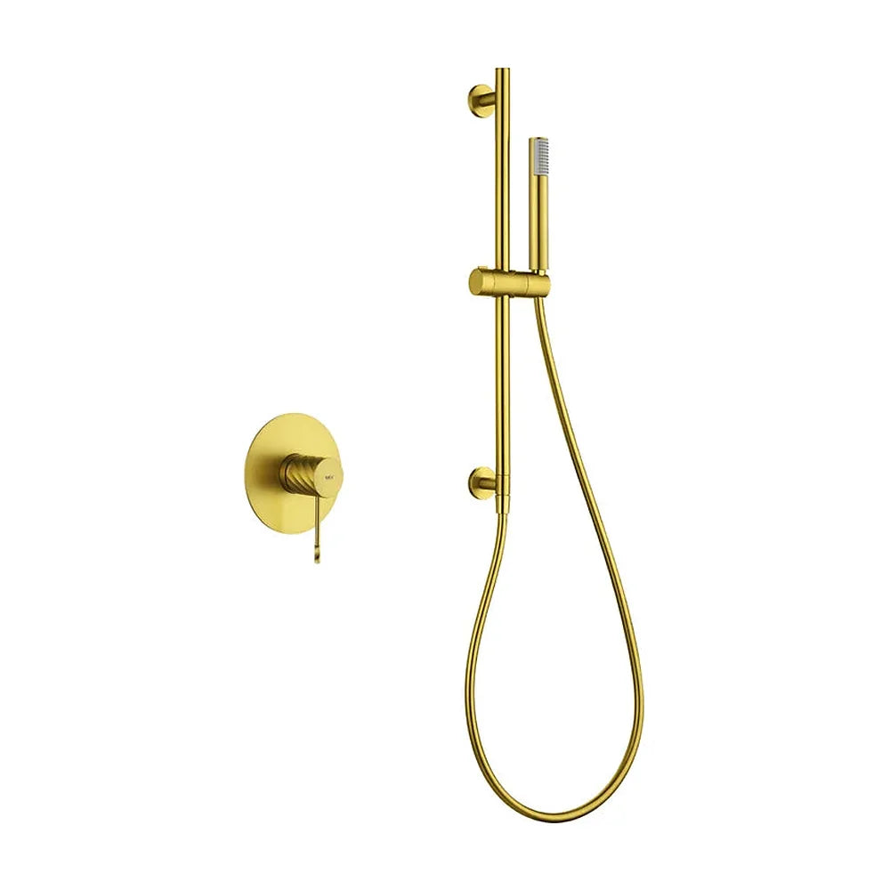 Set monomando empotrado 1 vía Bless con mango oro cepillado Imex Imex